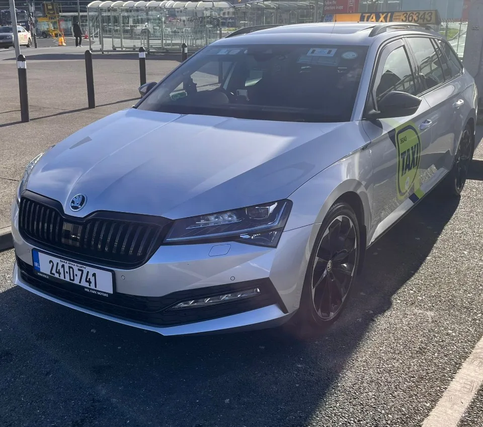 Drogheda taxi used for airport transfers waiting at Dublin Airport